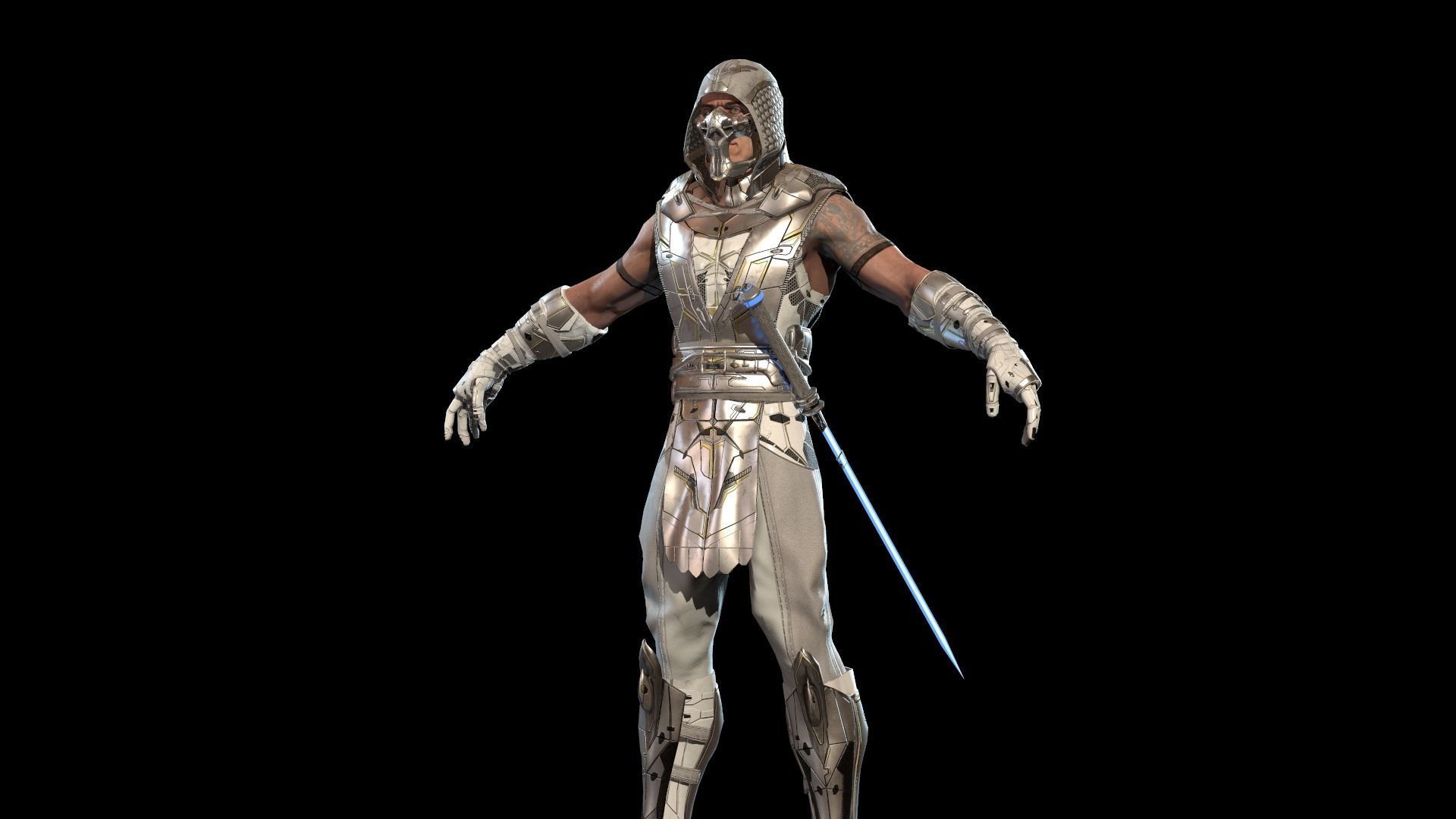 SpaceKnights demon with armor Low-poly 3D model_32