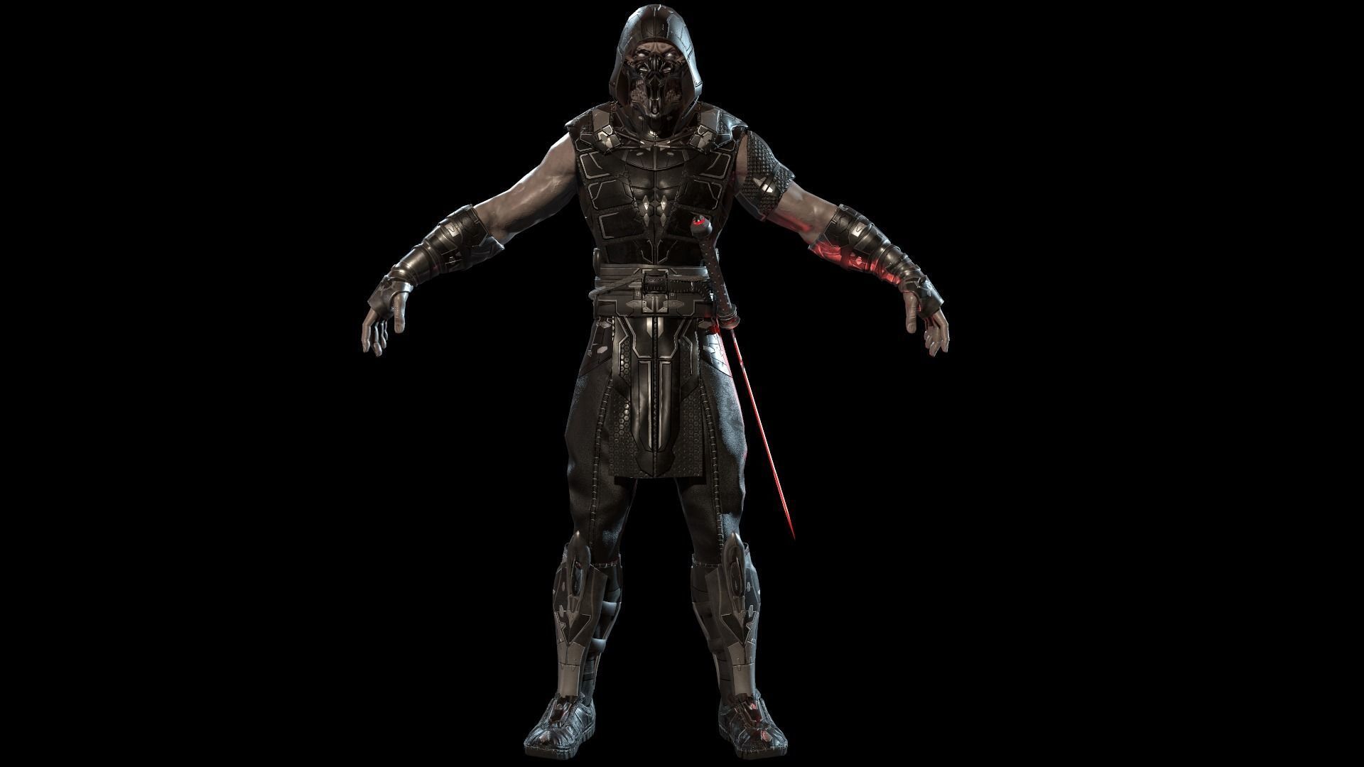 SpaceKnights demon with armor Low-poly 3D model_7