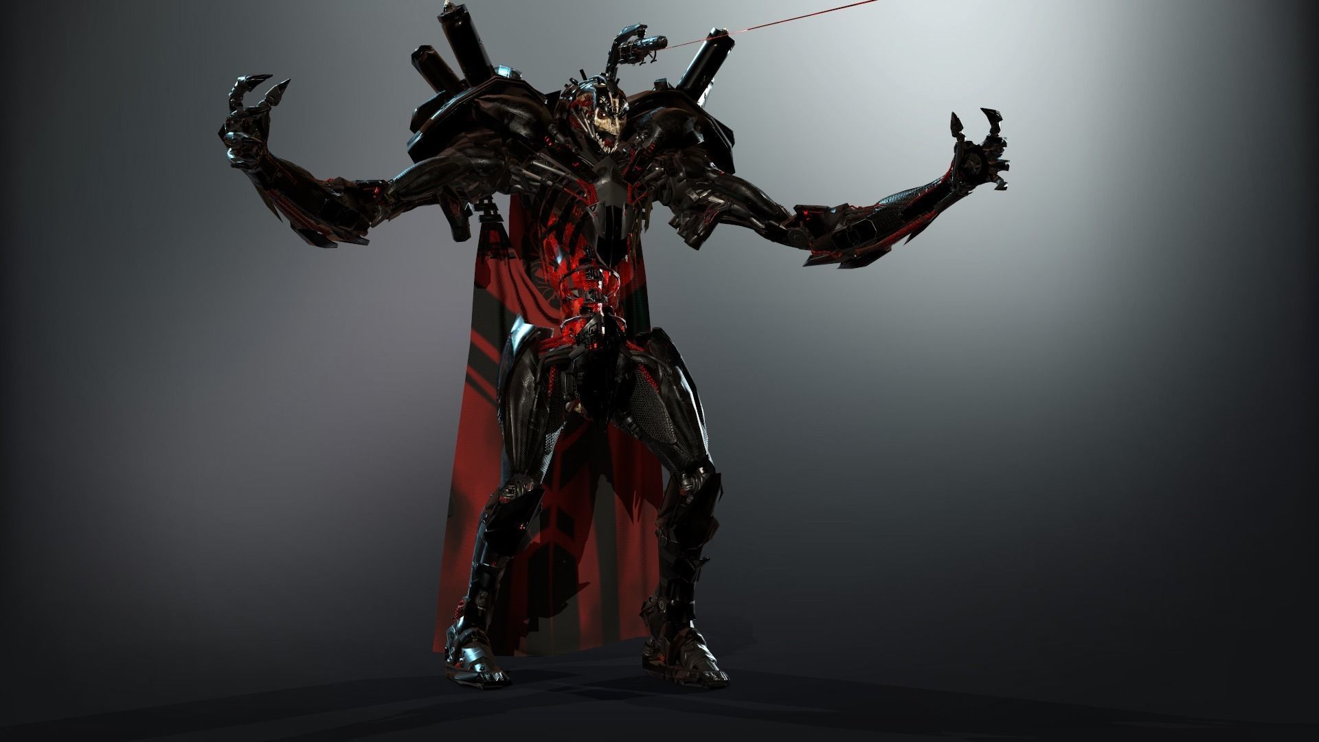 SpaceKnights demon with armor Low-poly 3D model_30