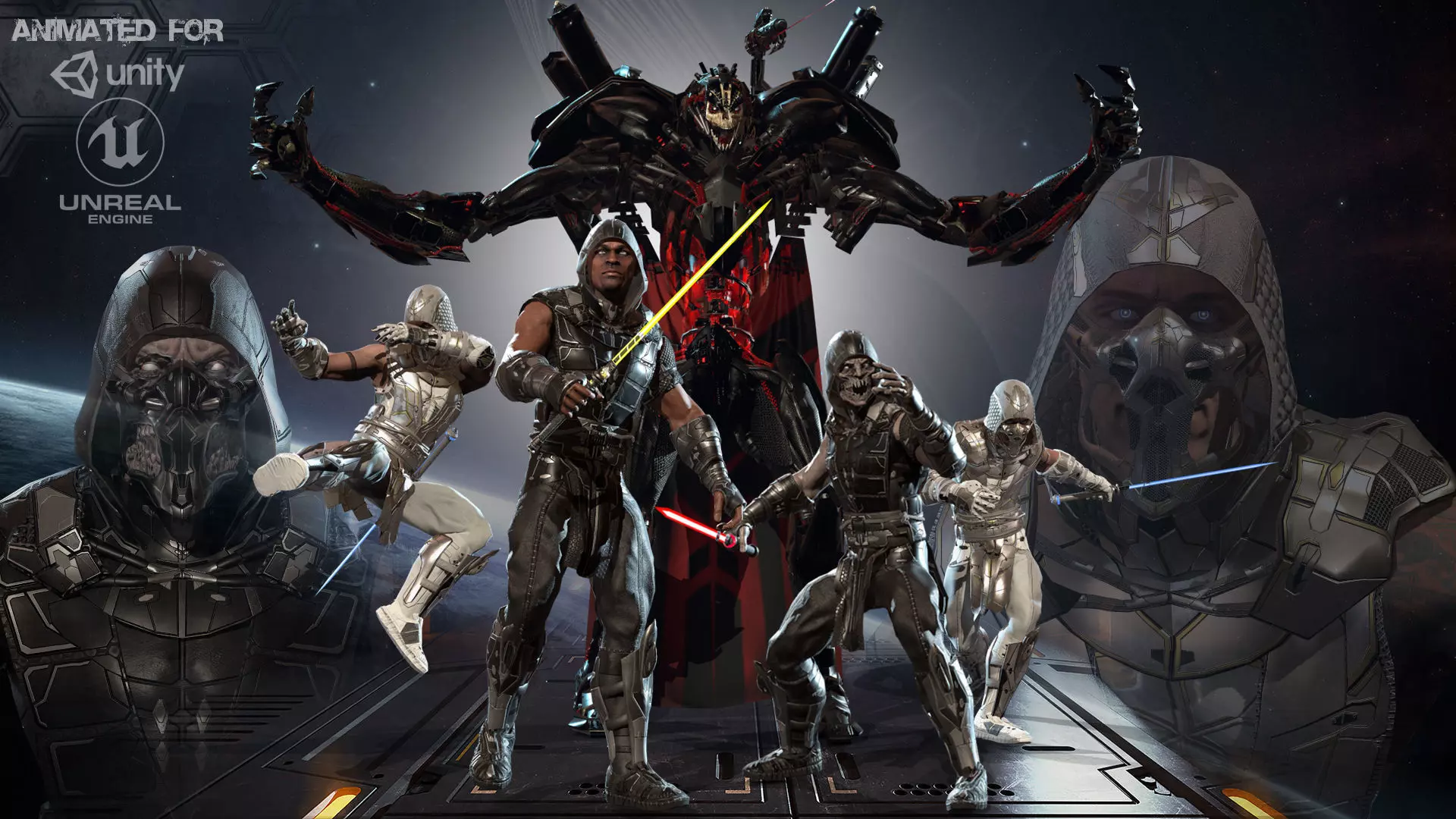 SpaceKnights demon with armor Low-poly 3D model_0