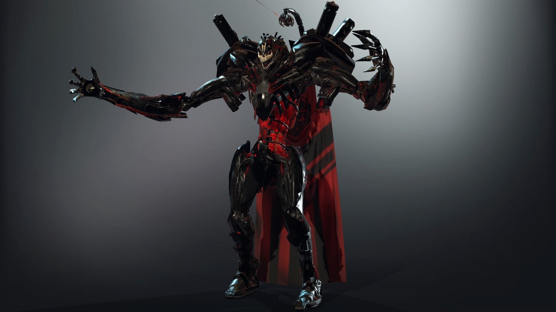 SpaceKnights demon with armor Low-poly 3D model_27