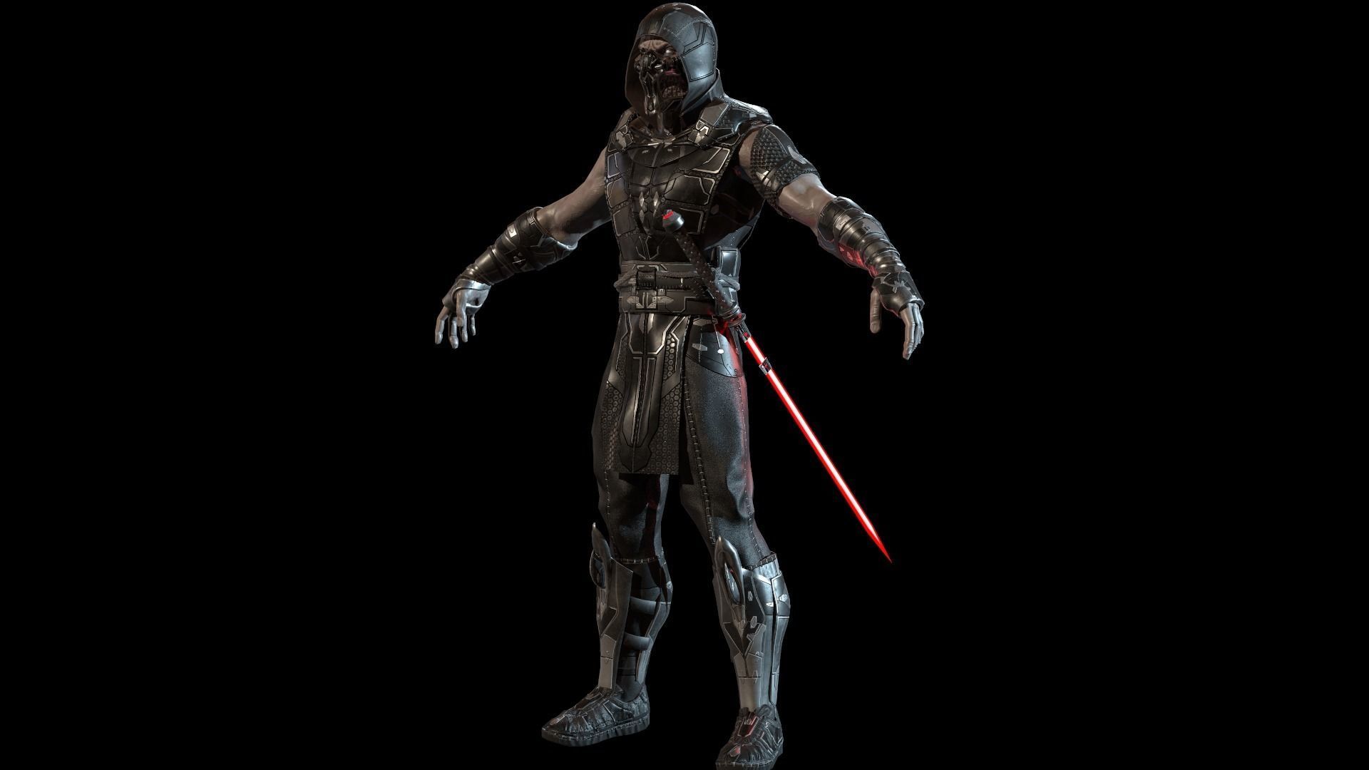 SpaceKnights demon with armor Low-poly 3D model_21