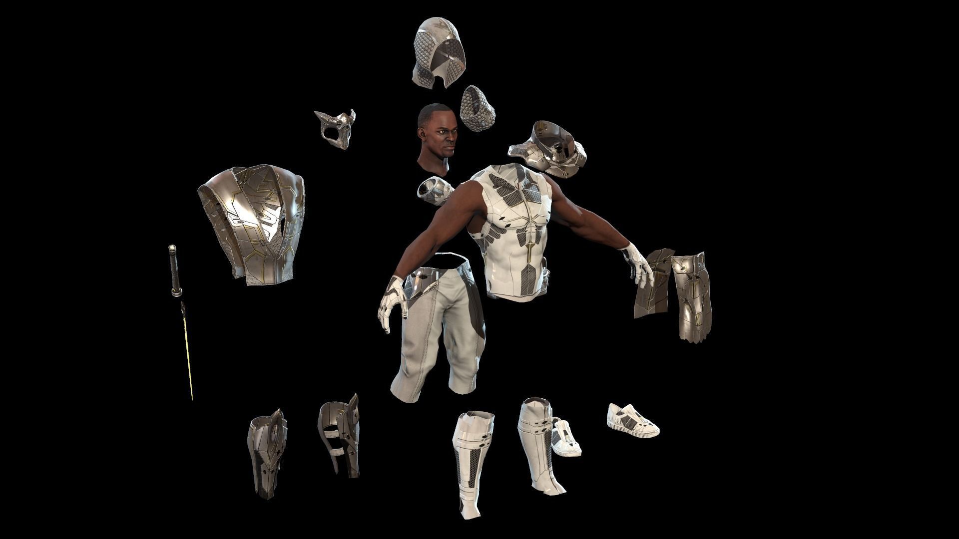 SpaceKnights demon with armor Low-poly 3D model_10