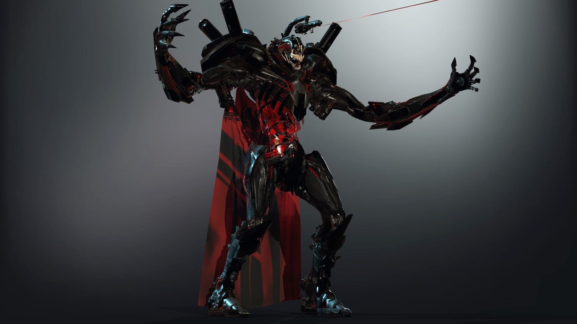 SpaceKnights demon with armor Low-poly 3D model_16