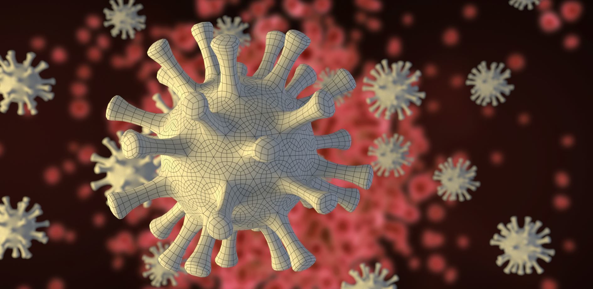 Corona Virus Low-poly 3D model_1