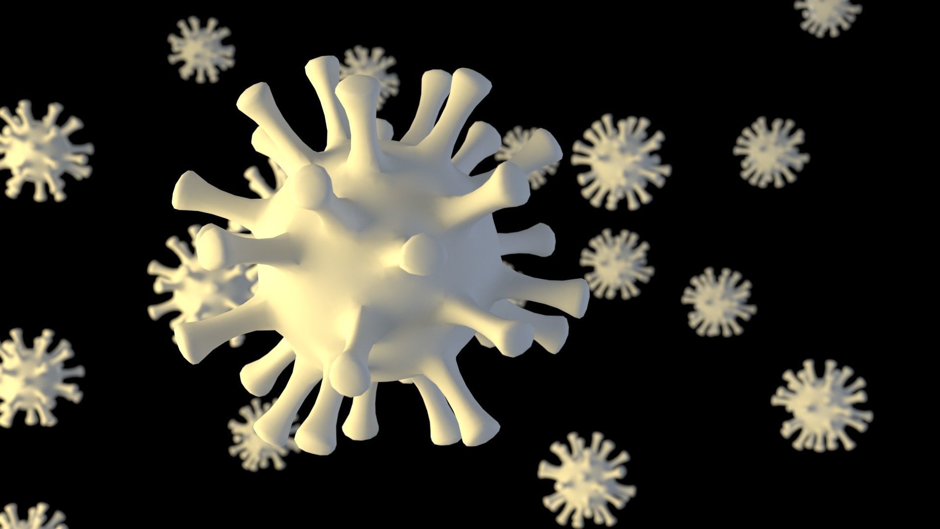 Corona Virus Low-poly 3D model_2