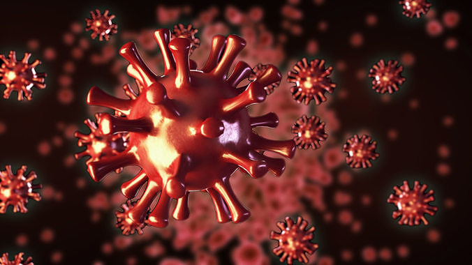 Corona Virus Low-poly 3D model