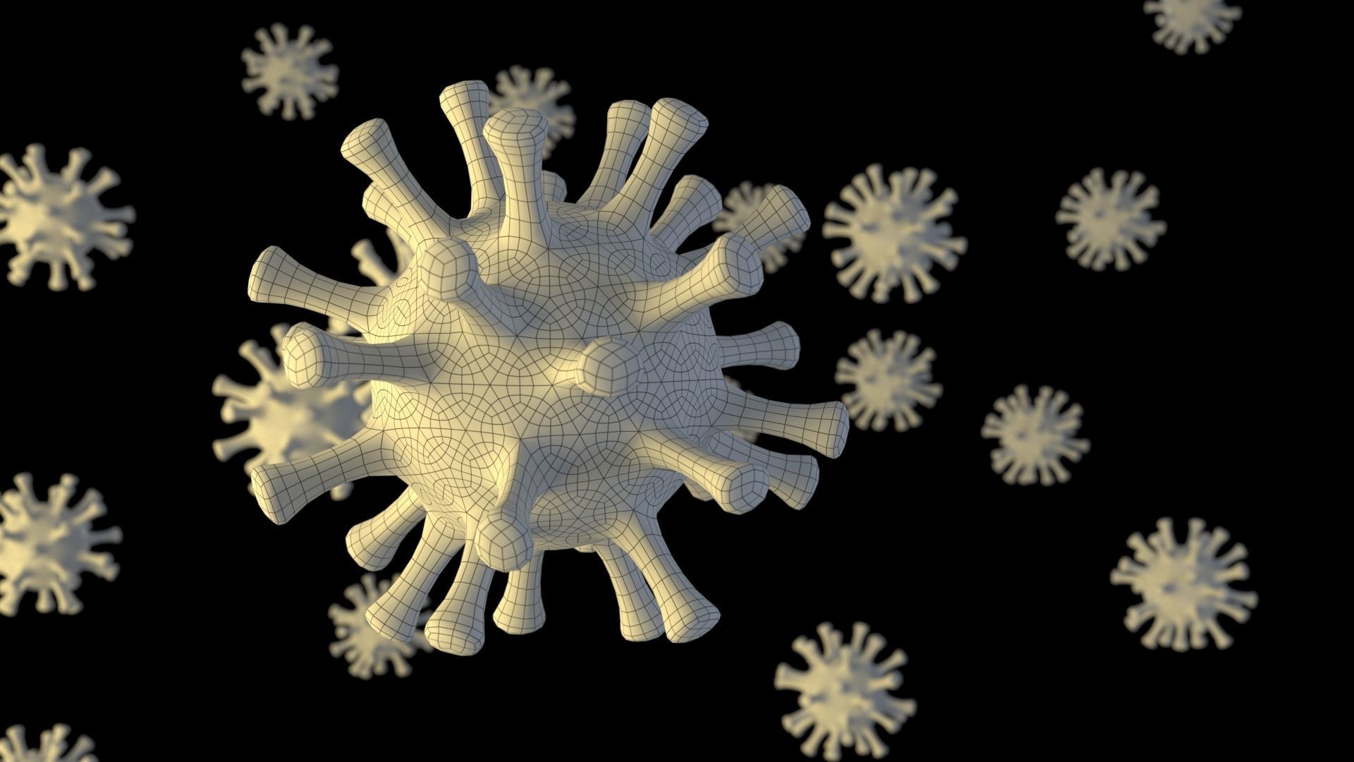 Corona Virus Low-poly 3D model_3