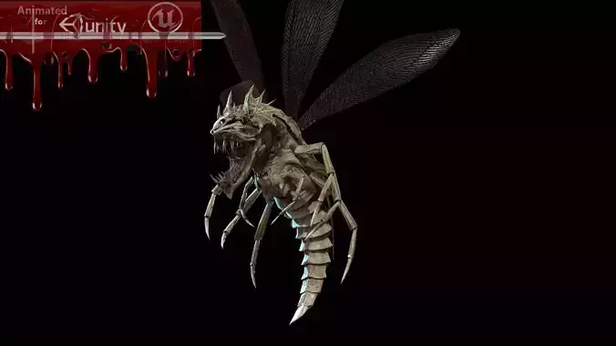 Flying Bug 3 Low-poly 3D model
