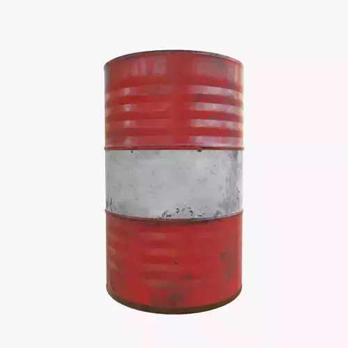 Red Oil Drum Low-poly 3D model