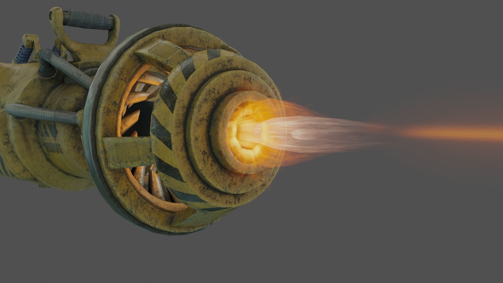 PBR SciFi Rigged ScrapGun With VFX and Sound Effects Low-poly 3D model_18