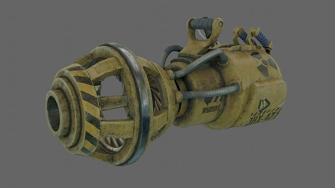 PBR SciFi Rigged ScrapGun With VFX and Sound Effects Low-poly 3D model
