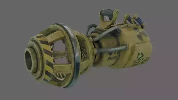 PBR SciFi Rigged ScrapGun With VFX and Sound Effects Low-poly 3D model