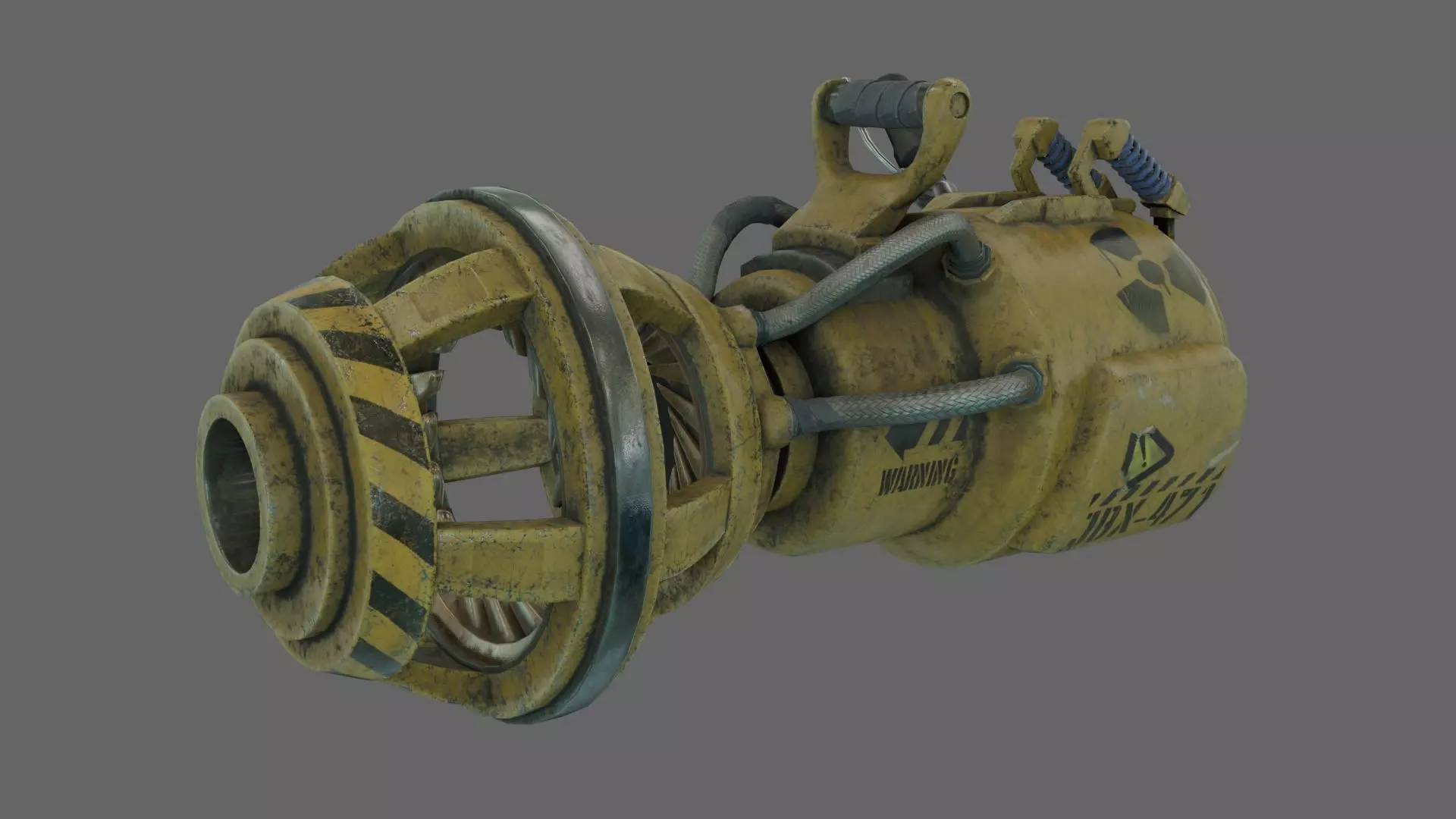PBR SciFi Rigged ScrapGun With VFX and Sound Effects Low-poly 3D model_0