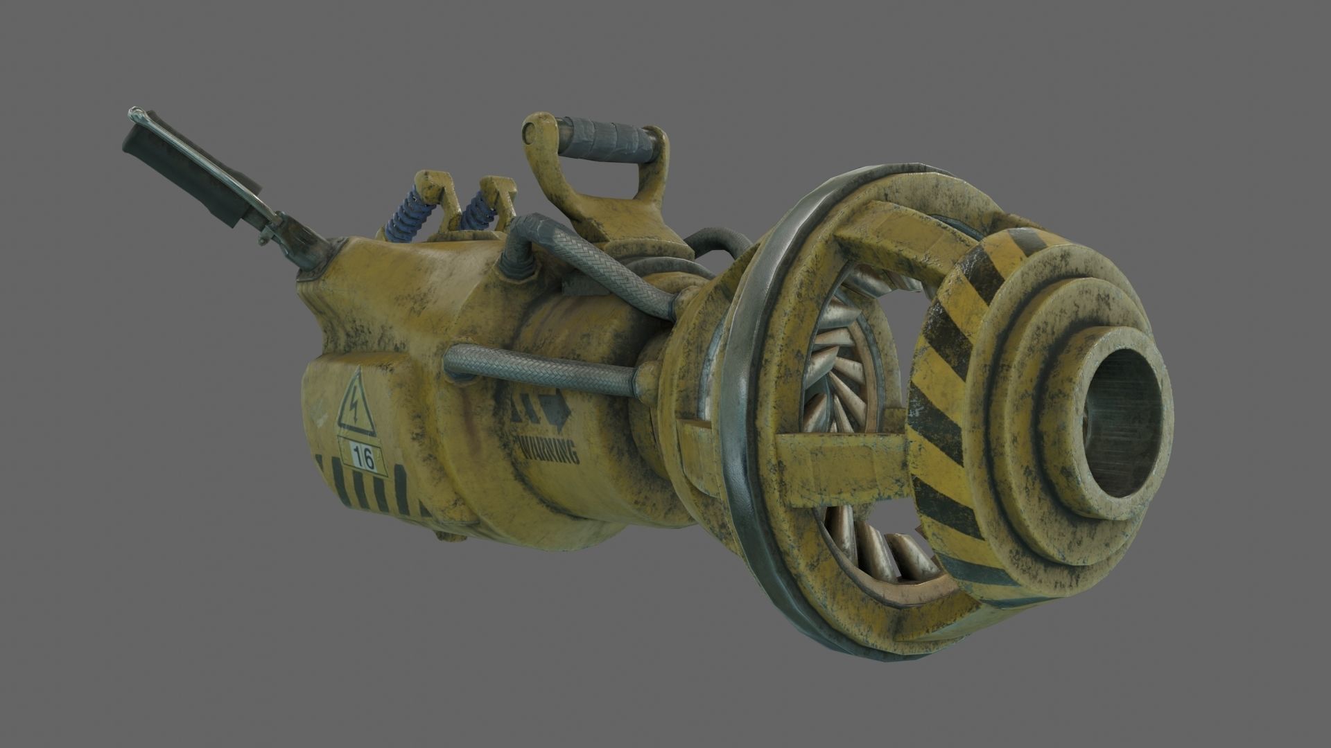 PBR SciFi Rigged ScrapGun With VFX and Sound Effects Low-poly 3D model_2