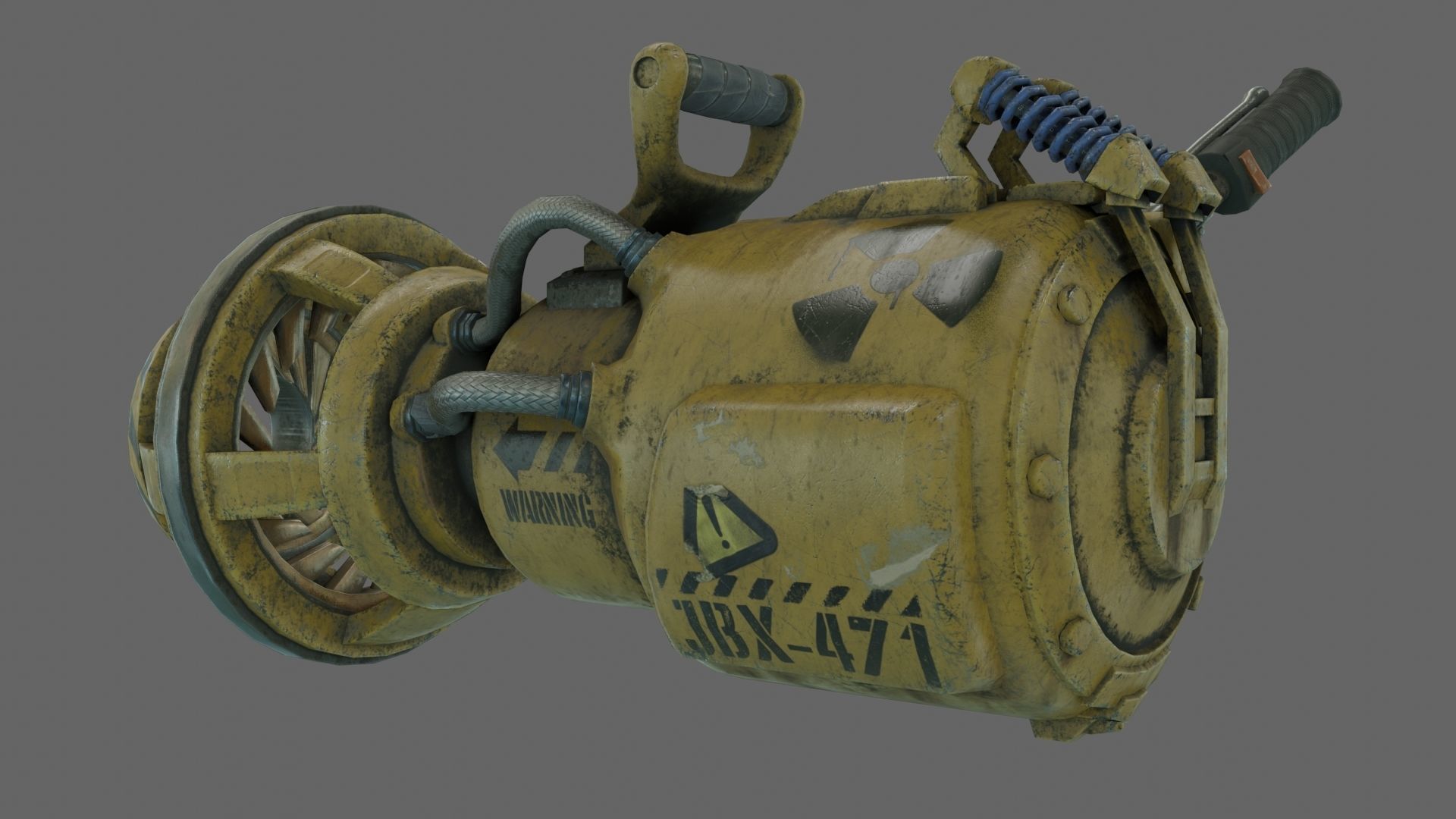 PBR SciFi Rigged ScrapGun With VFX and Sound Effects Low-poly 3D model_12