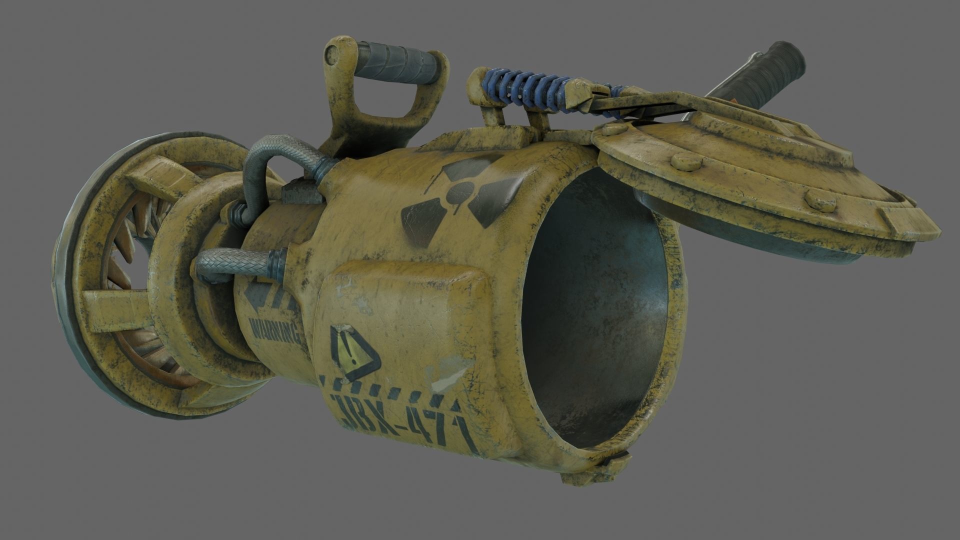 PBR SciFi Rigged ScrapGun With VFX and Sound Effects Low-poly 3D model_13