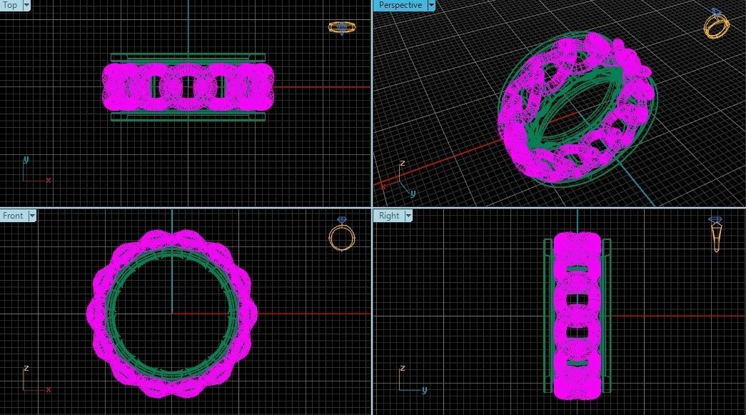 Chain Wedding Gold Ring 3D print model_2
