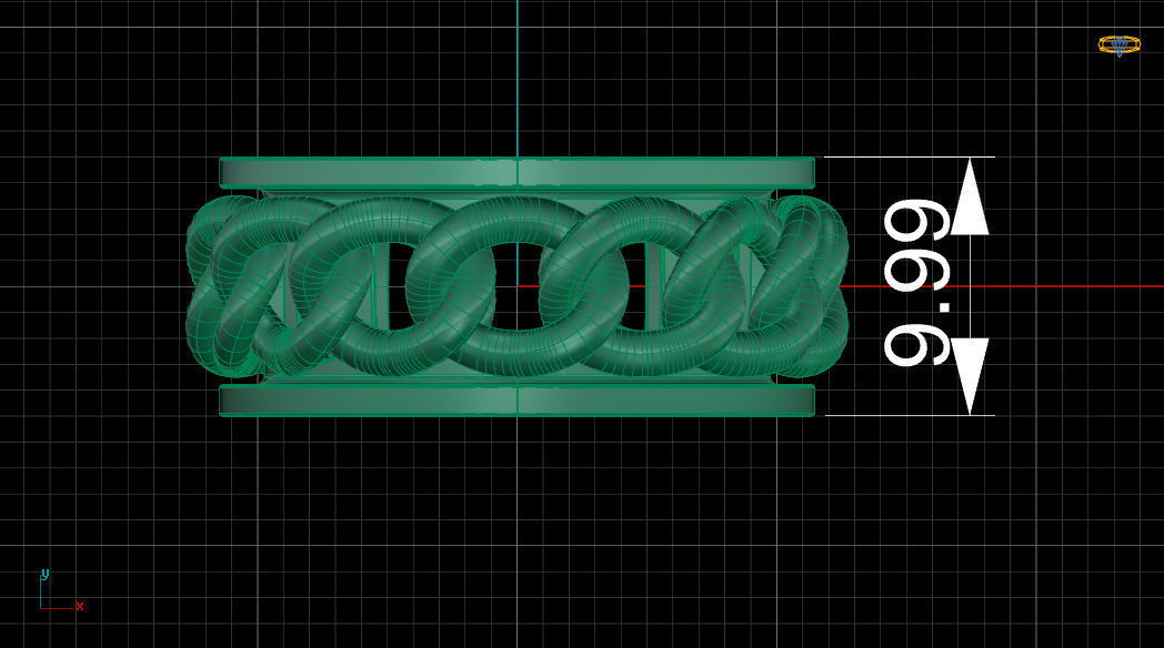 Chain Wedding Gold Ring 3D print model_4