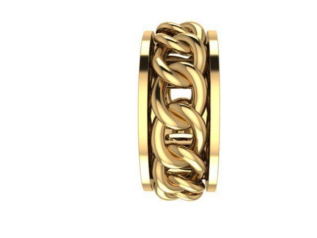 Chain Wedding Gold Ring 3D print model_5