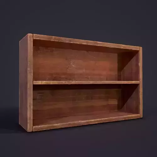 Simple Wooden Bookshelf Low-poly 3D model