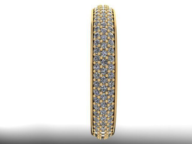 3 diamond lines wedding ring 3D print model_2