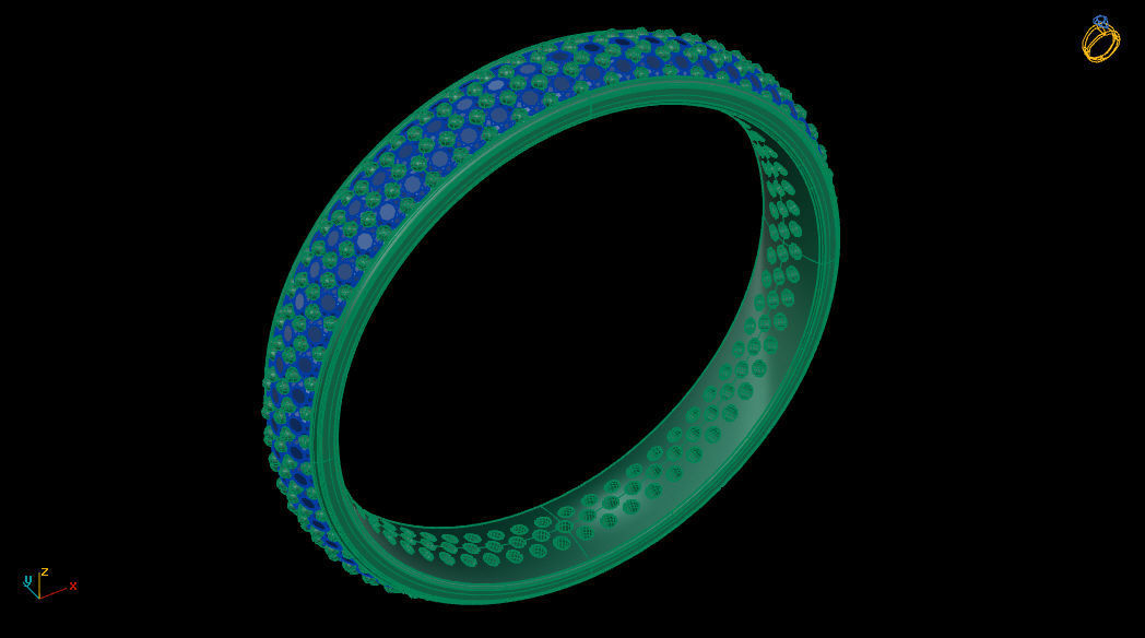 3 diamond lines wedding ring 3D print model_9