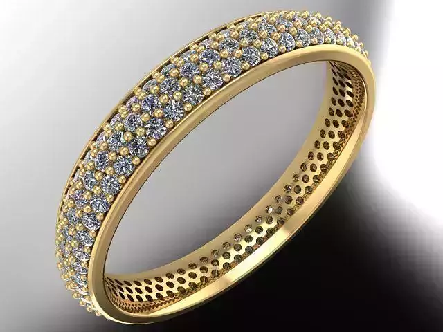 3 diamond lines wedding ring 3D print model