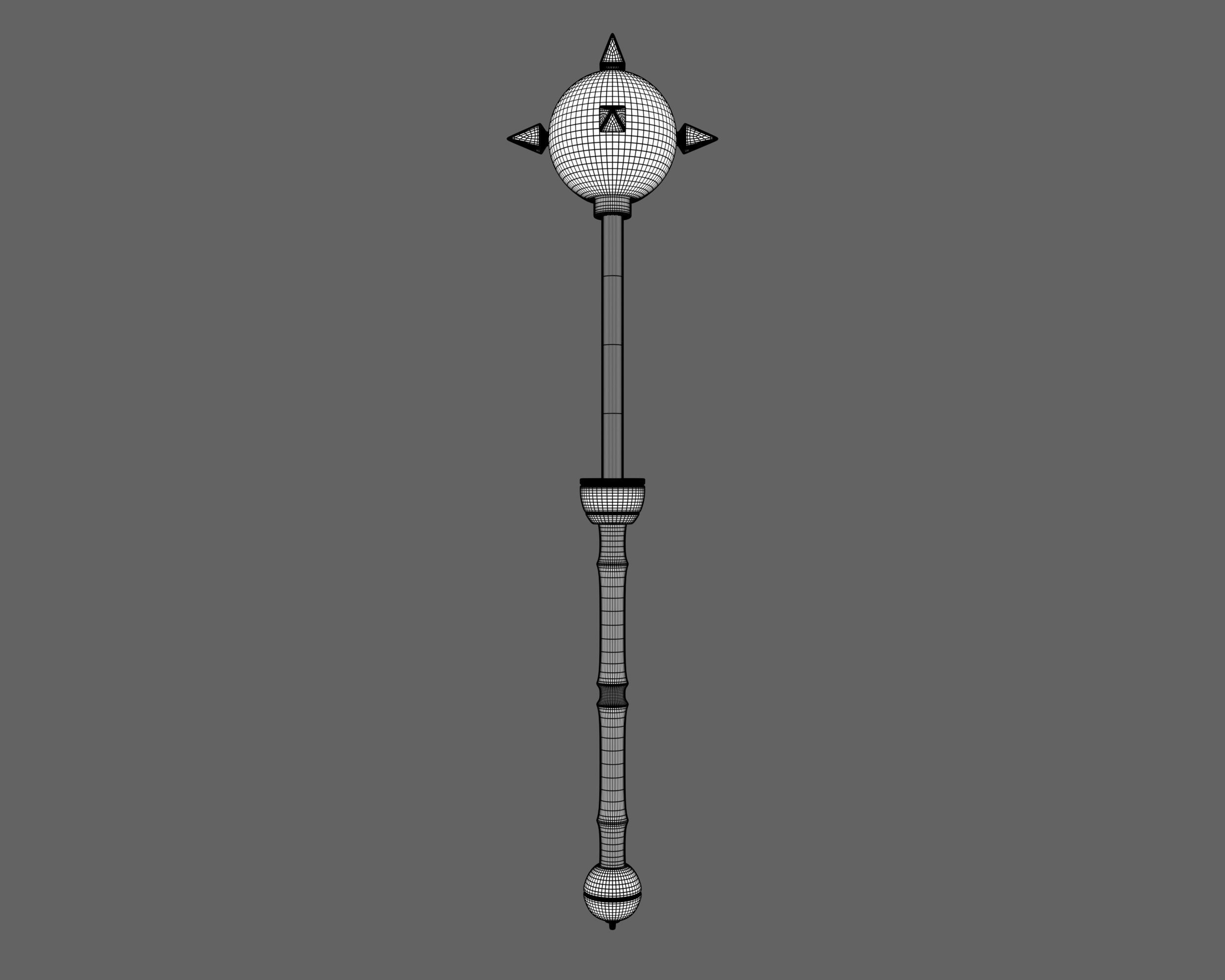 Ancient Roman Mace Low-poly 3D model_7
