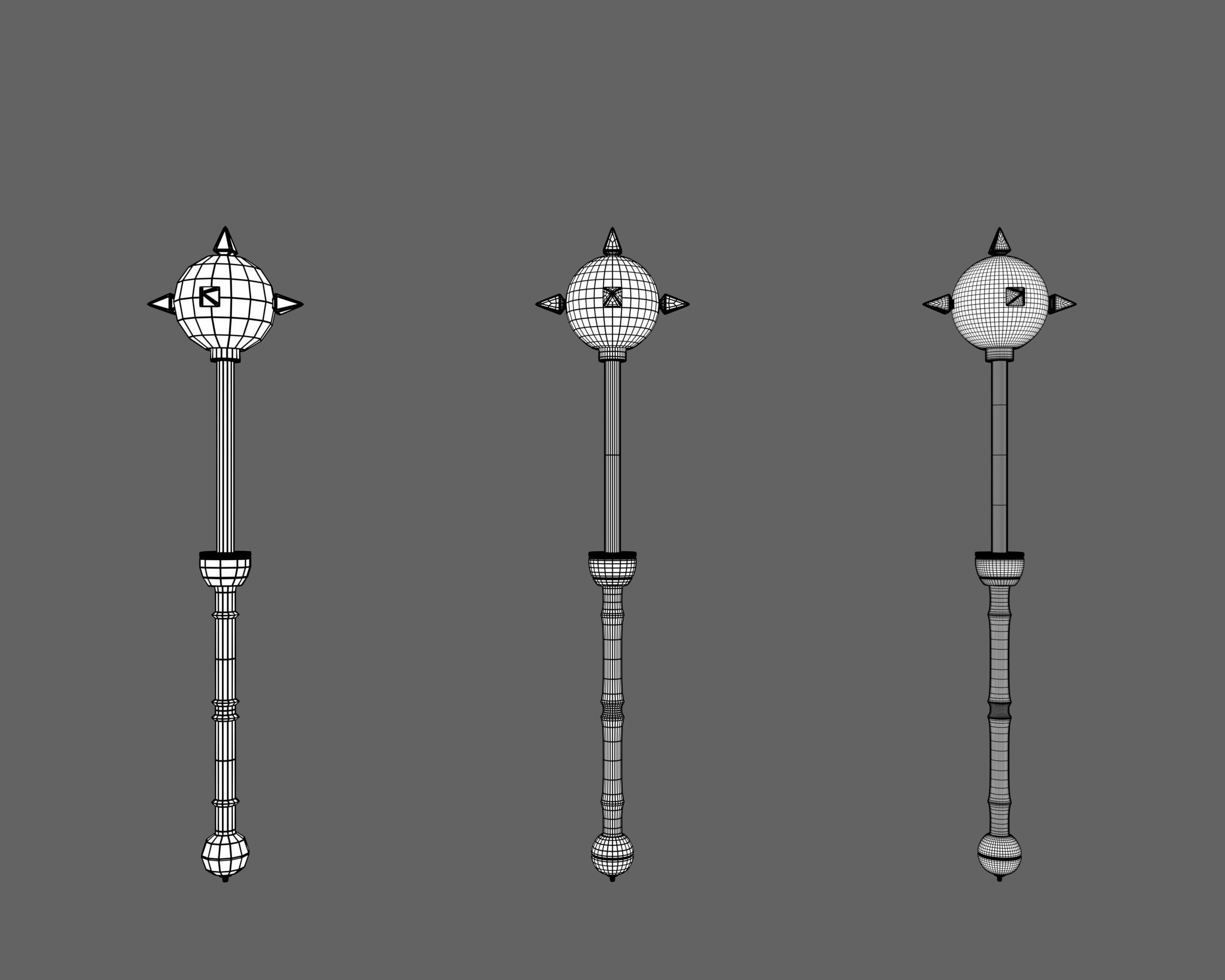 Ancient Roman Mace Low-poly 3D model_4