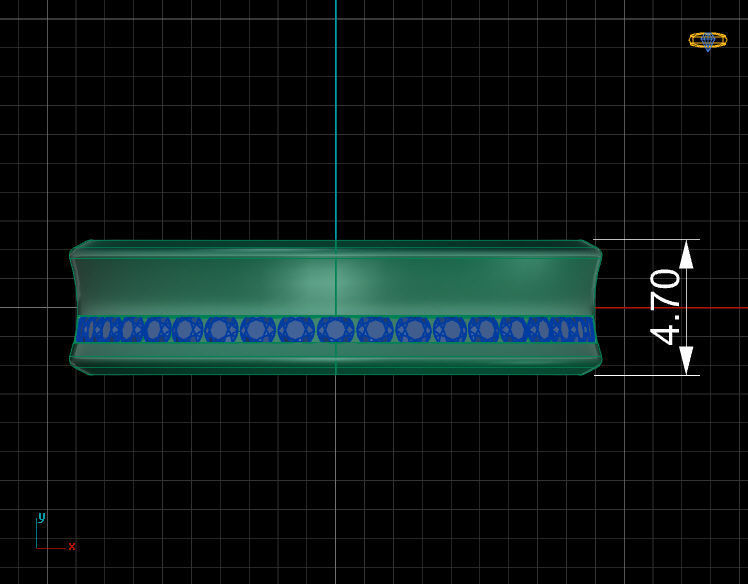 Diamond line wedding ring 3D print model_5