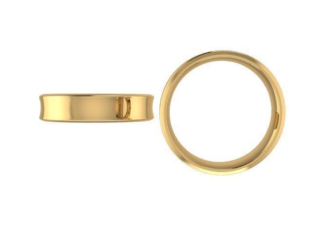 Diamond line wedding ring 3D print model_4