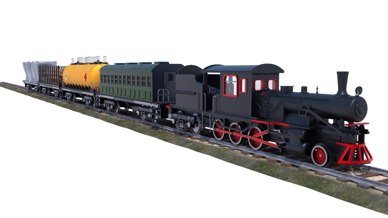 steam train engine 3D model_1