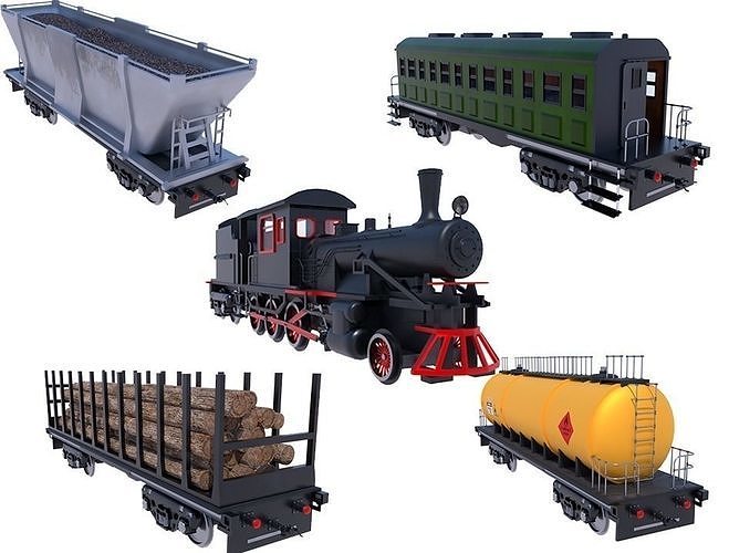 steam train engine 3D model