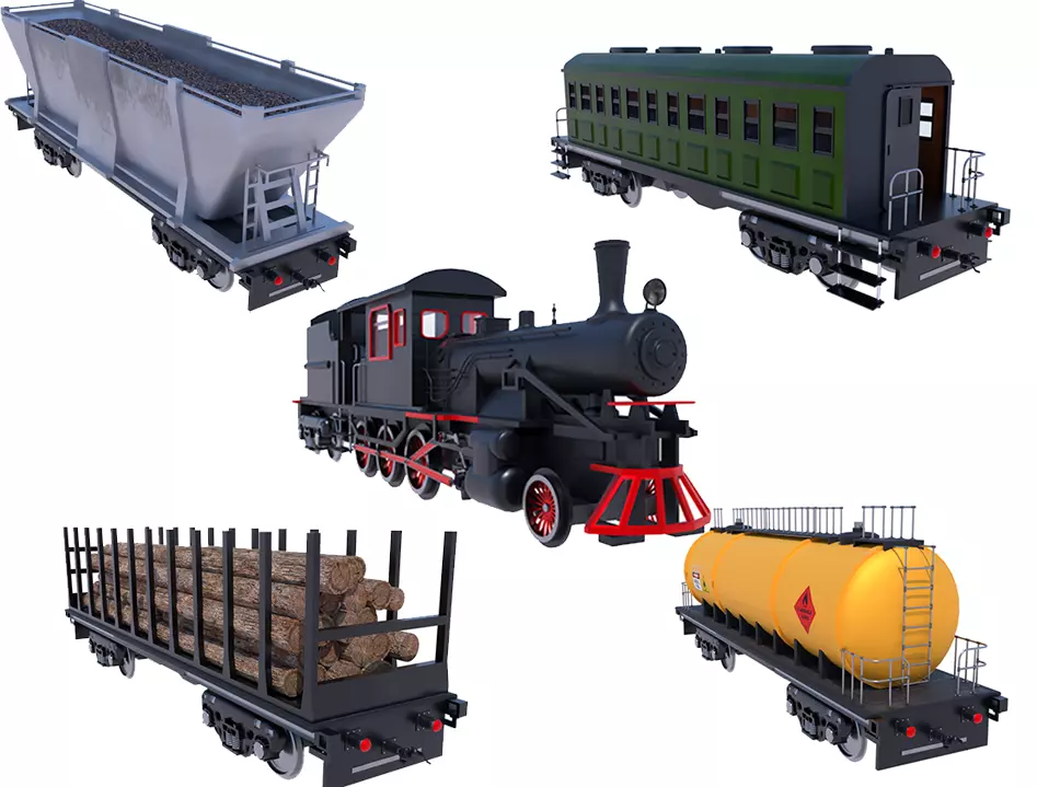 steam train engine 3D model_0