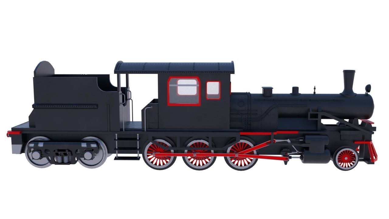 steam train engine 3D model_3