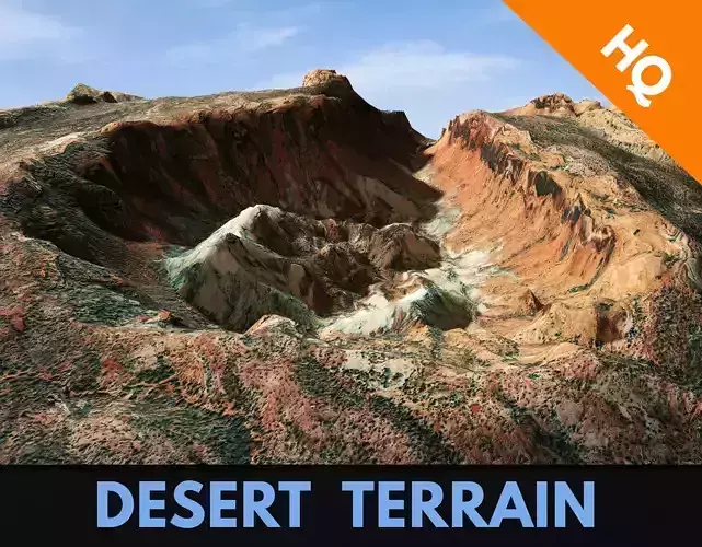 Desert Terrain Canyon Surface Landscape PBR 20 Low-poly 3D model