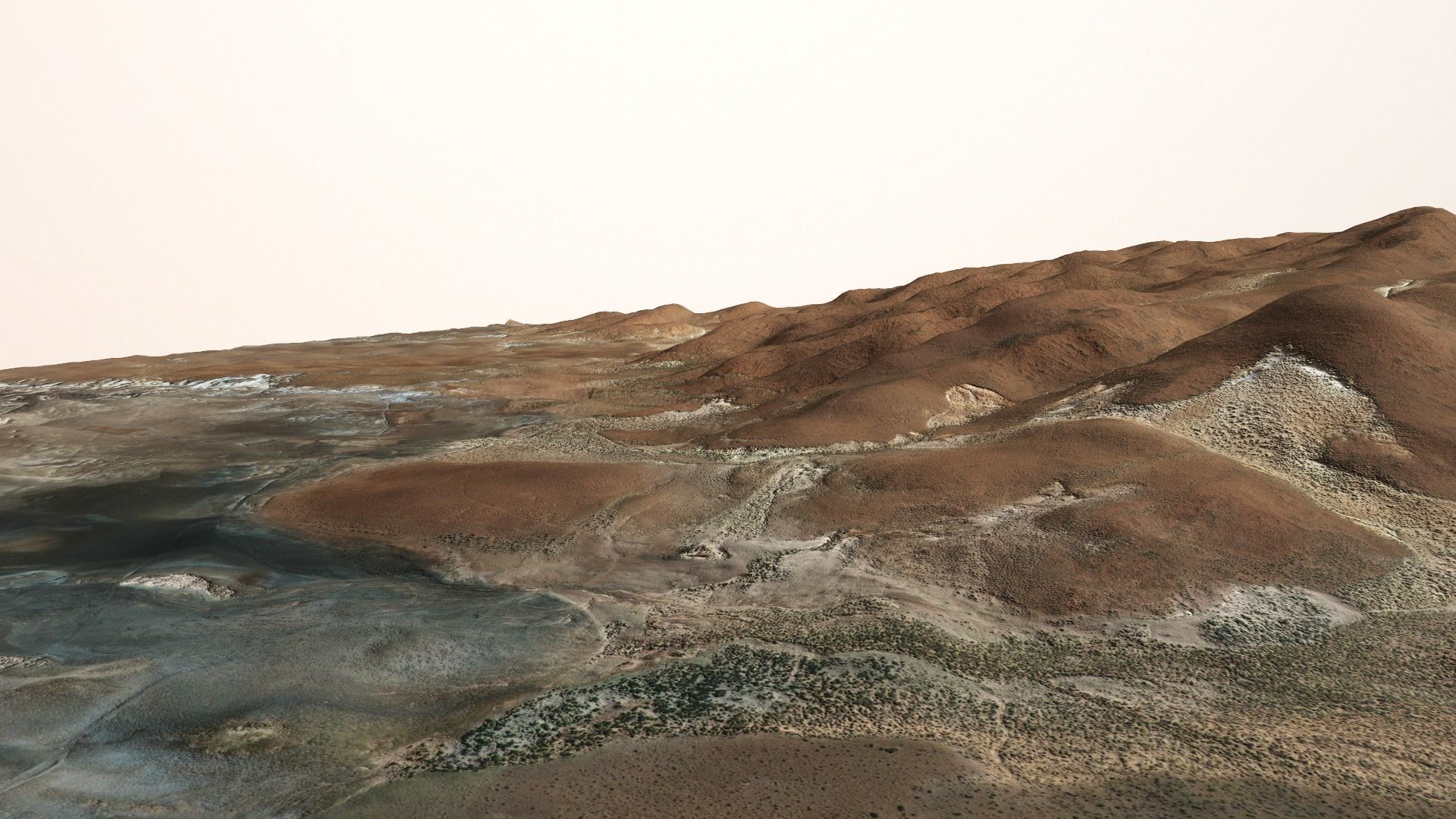 Desert Hills Surface Terrain Landscape Environment PBR 34 Low-poly 3D model_8