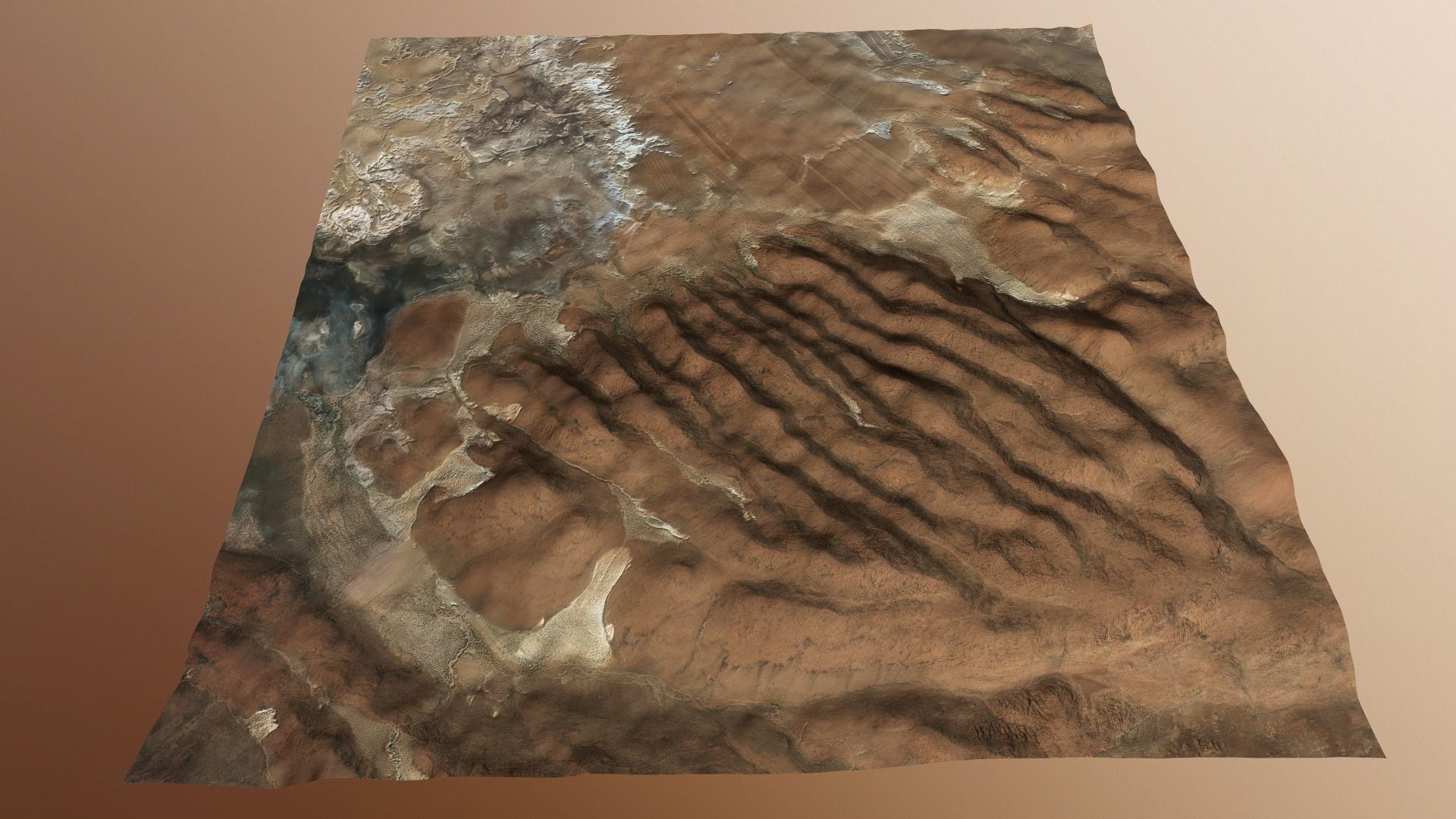 Desert Hills Surface Terrain Landscape Environment PBR 34 Low-poly 3D model_24