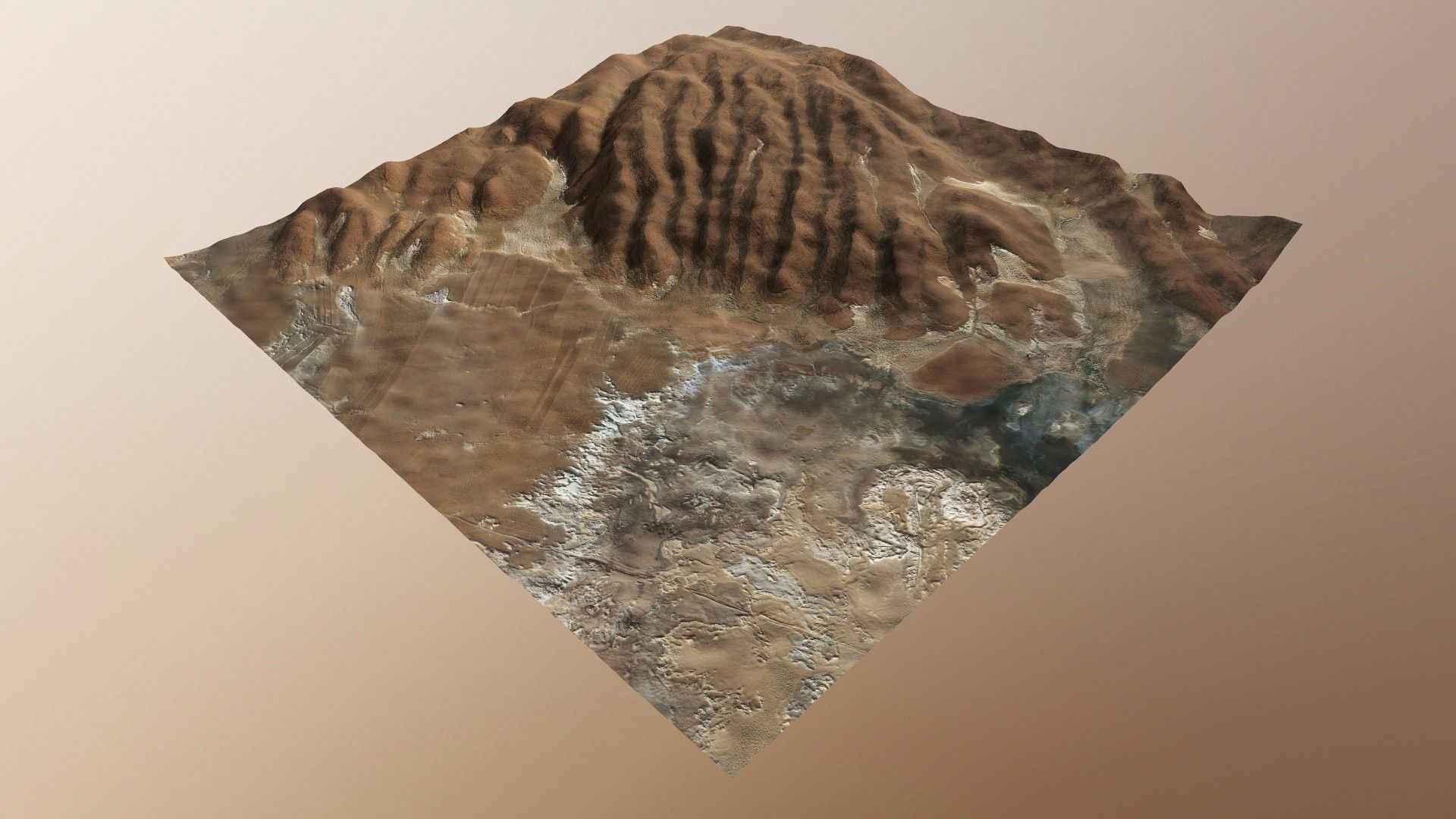 Desert Hills Surface Terrain Landscape Environment PBR 34 Low-poly 3D model_1