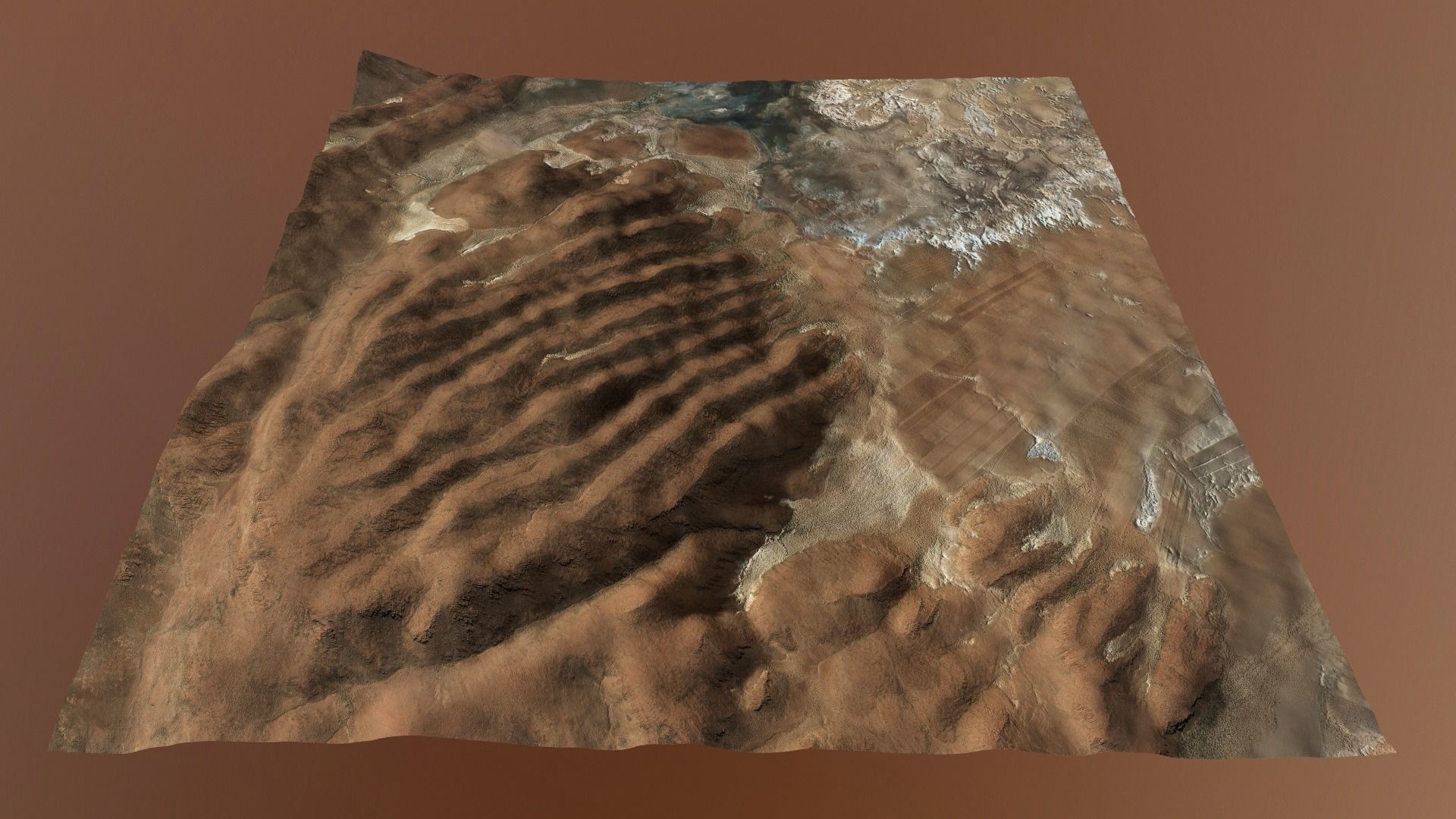 Desert Hills Surface Terrain Landscape Environment PBR 34 Low-poly 3D model_21