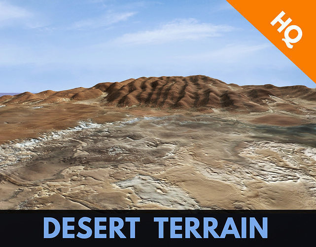 Desert Hills Surface Terrain Landscape Environment PBR 34 Low-poly 3D model