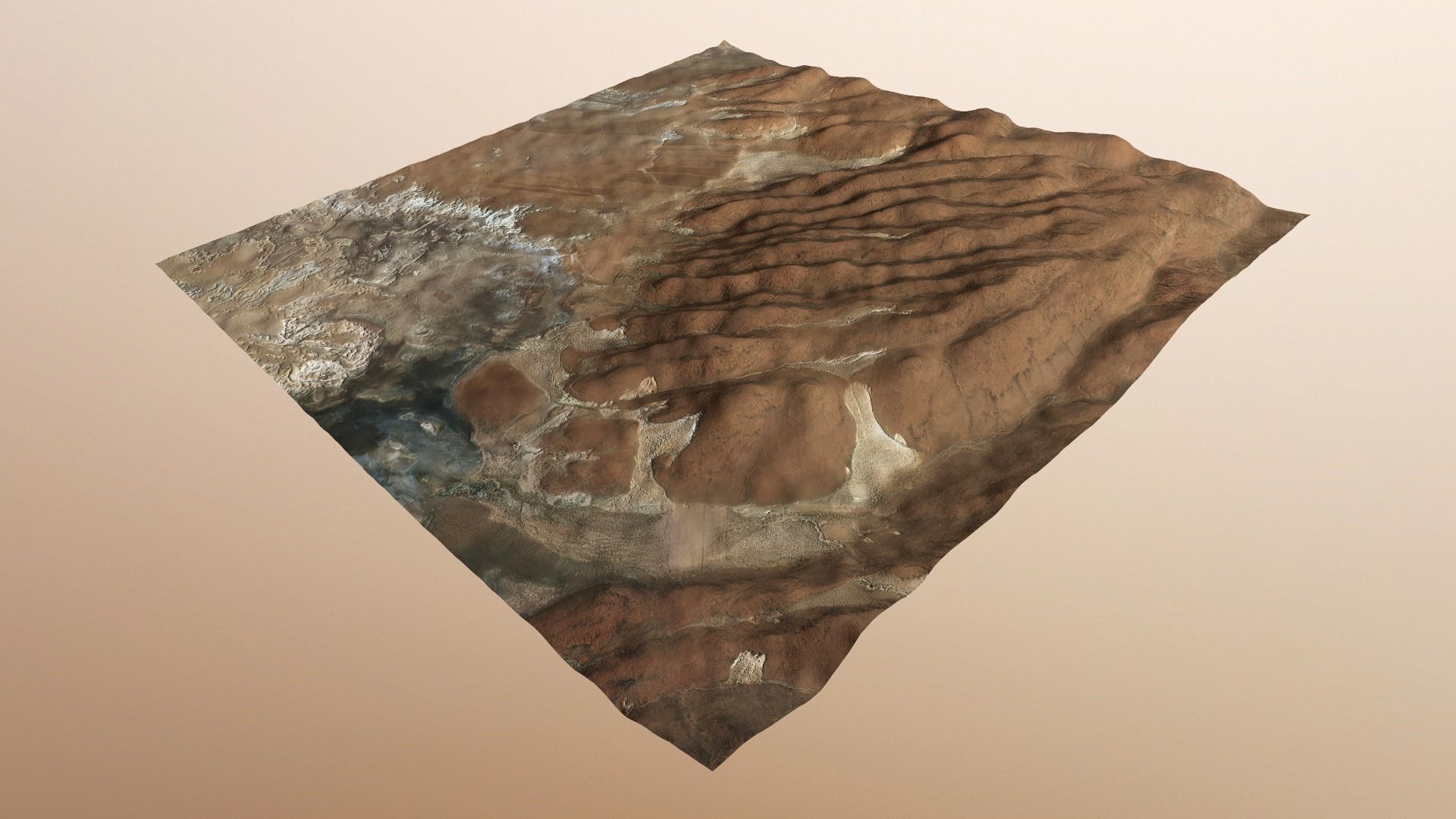 Desert Hills Surface Terrain Landscape Environment PBR 34 Low-poly 3D model_22