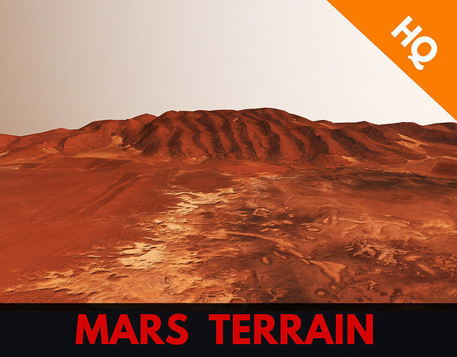 Mars Planet Hills Surface Terrain Landscape Desert PBR 34 Low-poly 3D model