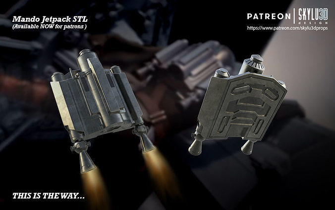 The Mandalorian Life Size Jetpack STL print ready files 3D print model