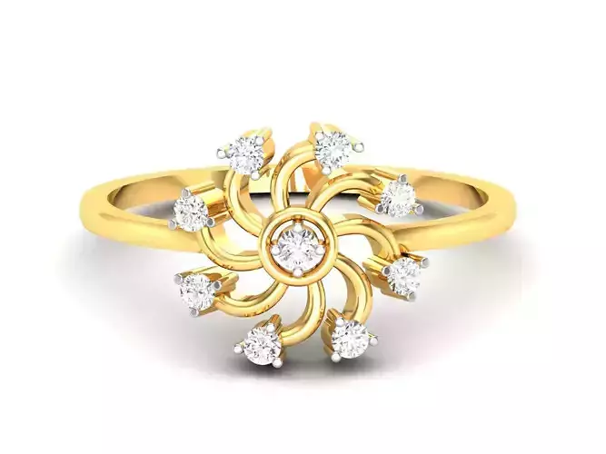 Women Flower Band Ring 3dm render detail 3D print model