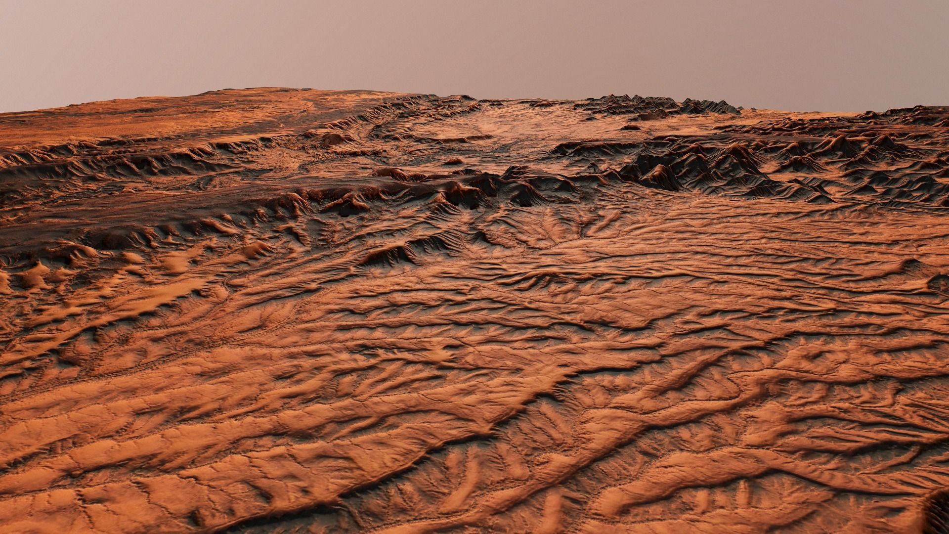 Mars Planet Landscape Desert Terrain Valley 10x10km PBR 01 Low-poly 3D model_19