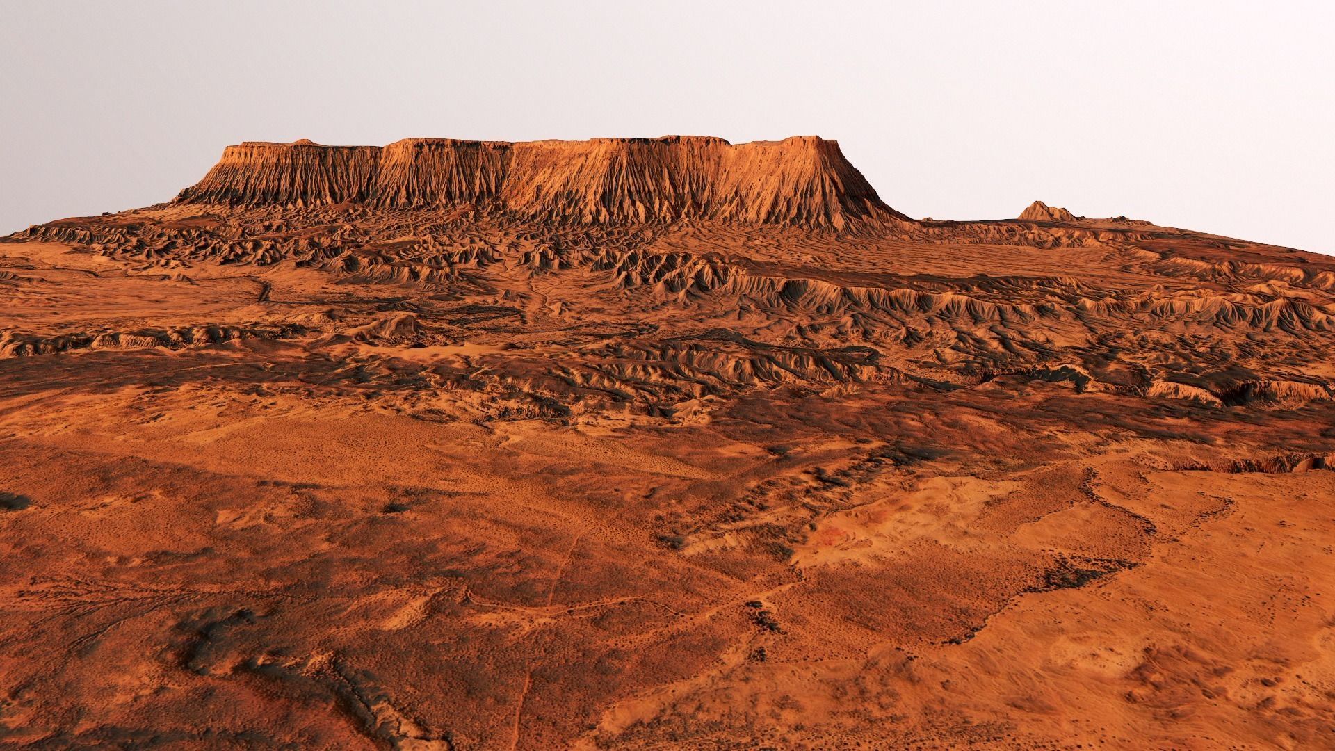 Mars Planet Landscape Desert Terrain Valley 10x10km PBR 01 Low-poly 3D model_9