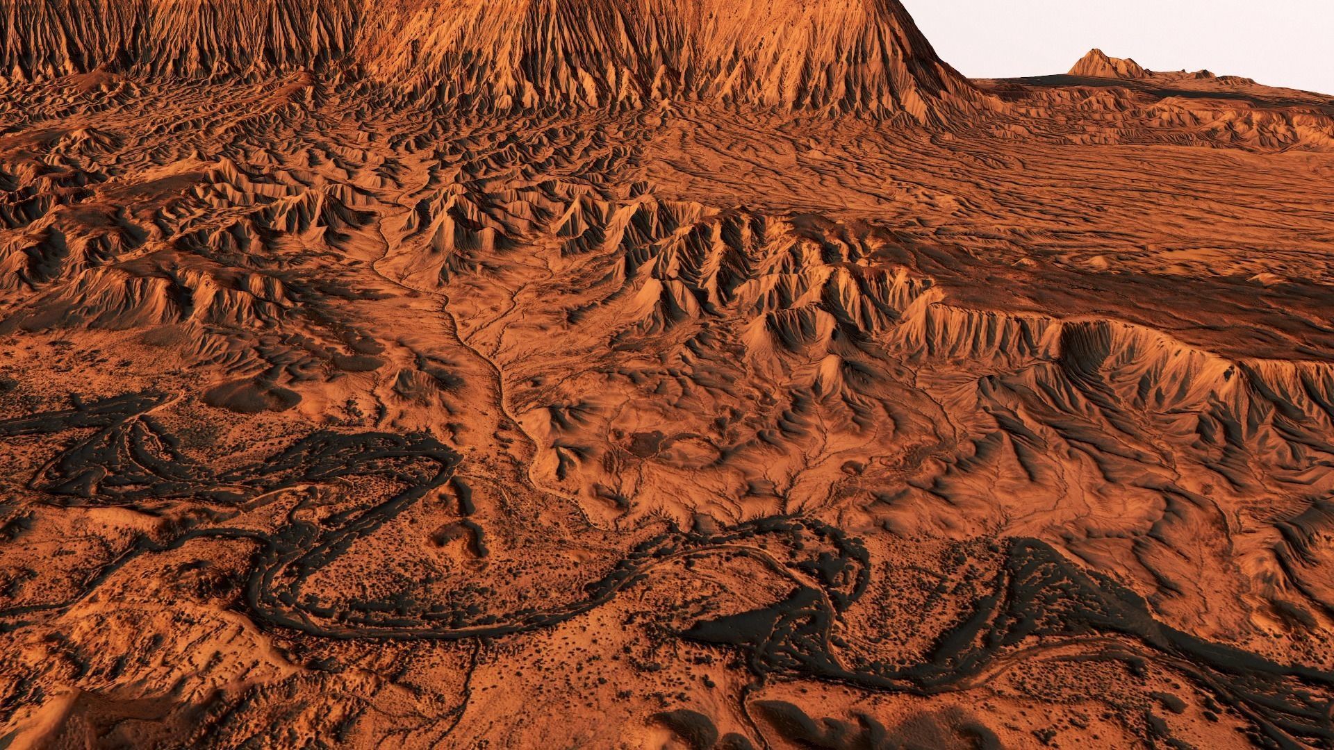 Mars Planet Landscape Desert Terrain Valley 10x10km PBR 01 Low-poly 3D model_18