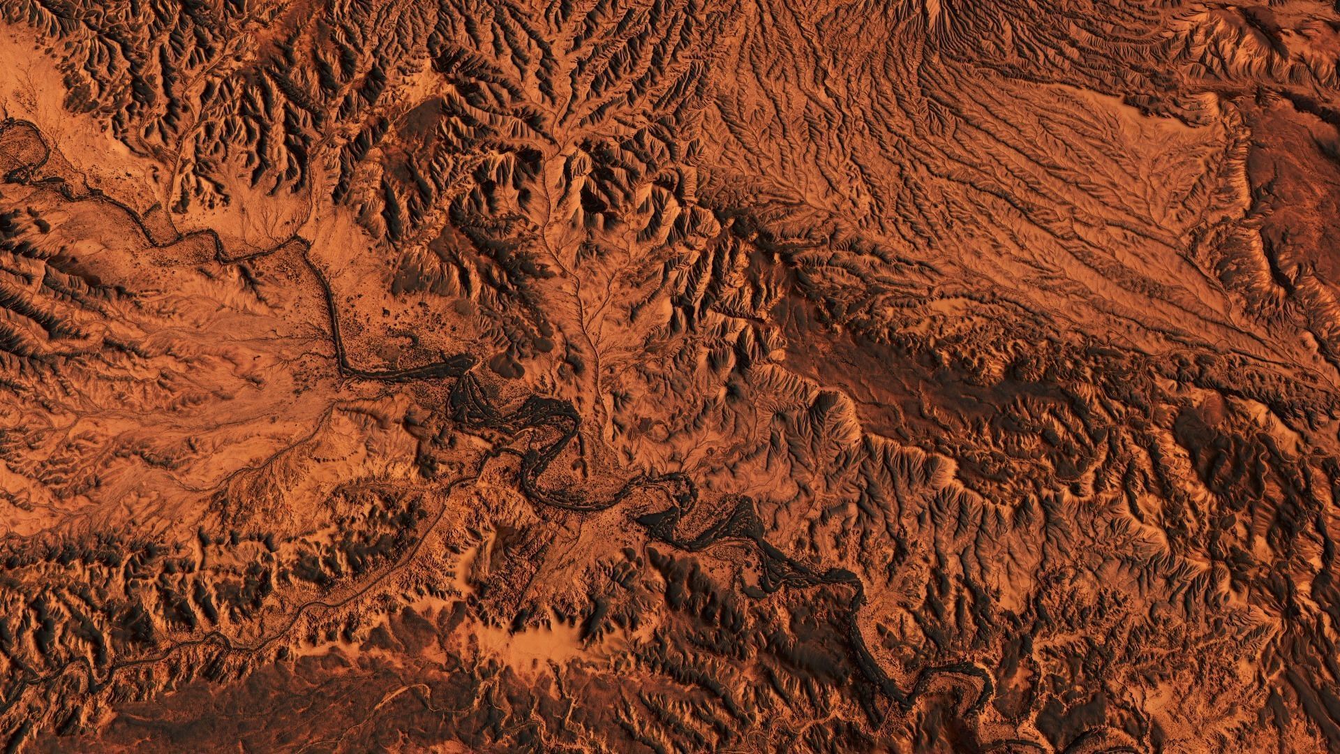 Mars Planet Landscape Desert Terrain Valley 10x10km PBR 01 Low-poly 3D model_20